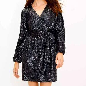 Ann Taylor Loft sequins wrap dress